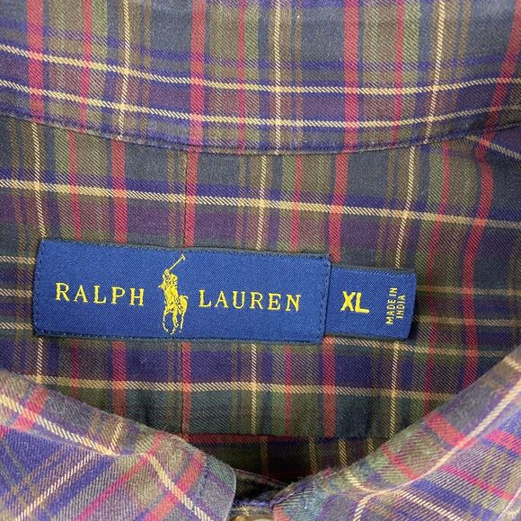 Ralph Lauren Men's XL Multicolor Plaid Oxford Preppy American Corpcore top - Picture 5 of 9